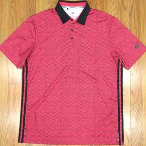 ADIDAS POLO SHIRT POLY/SPANDEX PINK & BLACK Sz LARGE, L